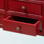 Console à 6 tiroirs Illustra en rouge avec accents au fini bronze, H 33,35 po x l 35,17 po x P 11,67 po