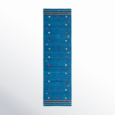 Danette Blue Southwestern Hand-Loomed Wool Rug