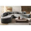 Canapé modulaire gris avec revêtement en chenille, mousse haute et conception spacieuse rembourrage en mousse souple de 122 po de largeur