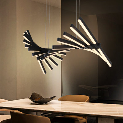 Elegant Black Linear Piano Keys Pendant Chandelier