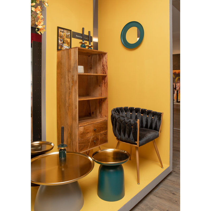 Haltwhistle Upholstered Barrel Chair, Gold, Black