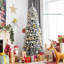 Arbre de Noël blanc réaliste pin floqué / givré-1033231568