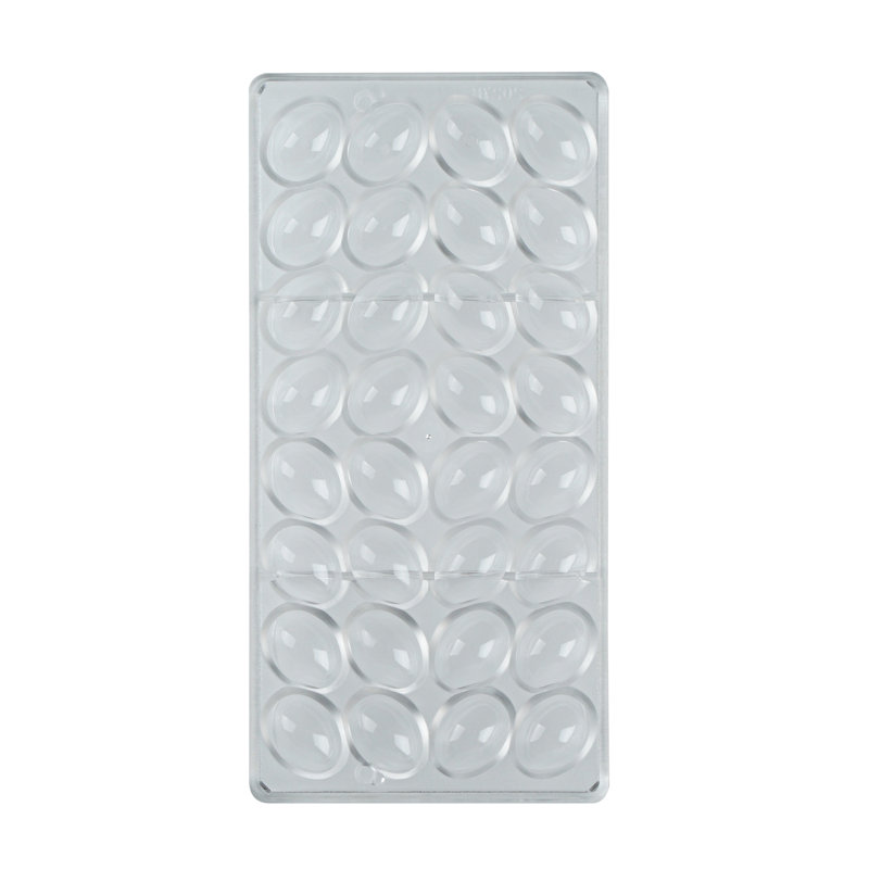 Moule à chocolat 10,8 x 5,3 pouces, 1 moule à bonbons congelable - 32 cavités, en forme d'œuf, en polycarbonate transparent, pour le chocolat, lavable au lave-vaisselle, facile à retirer