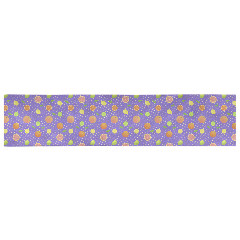 Chemin de table géométrique avicia, 91,5 po x 17,5 po, Polyester, Mauve