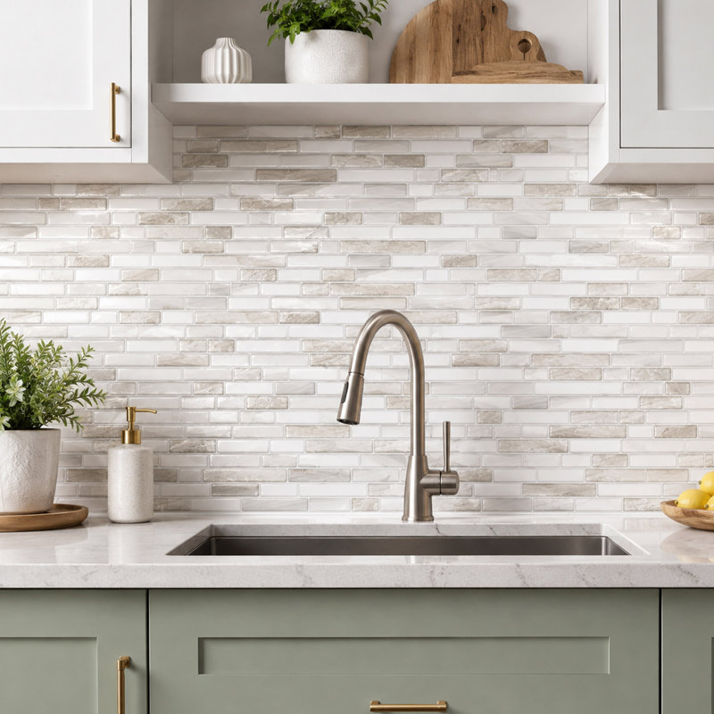 Paquet de 10 carreaux dosseret beige blanc