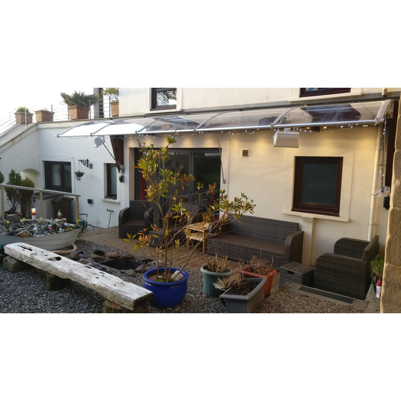 Menoken Door Canopy Grey-Bracket Bronze-Sheet, 800cm W x 150cm D