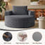 Fauteuil lounge rond surdimensionné de 127 cm (50 po), méridienne circulaire moderne rembourrée avec assise profonde, canapé-lit moelleux et confortable pour coin lecture, salon et chambre, aucun assemblage requis (gris)-136400657