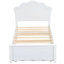 Lit plateforme simple en bois avec tête de lit, lit gigogne et construction en pin durable pour plus de confort et d'espace-377657960