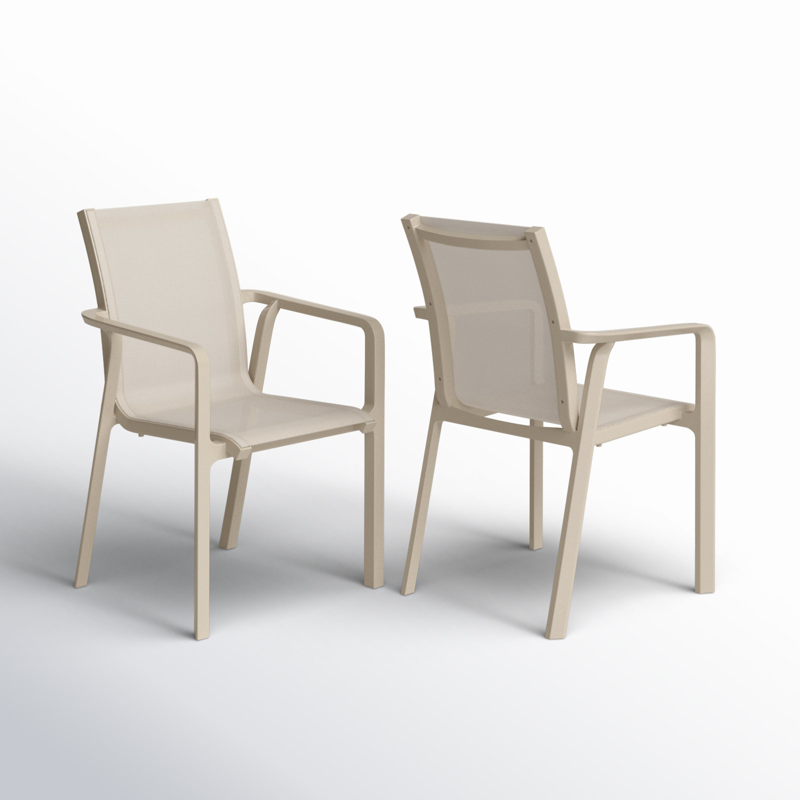 Farrah Stackable Patio Armchair, Taupe