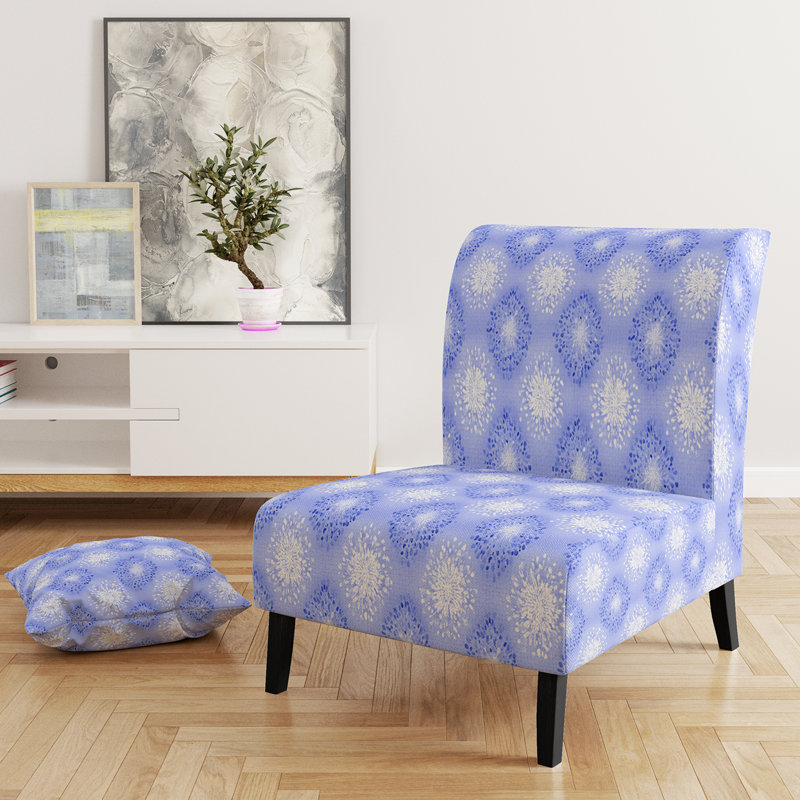 Fauteuil de chambre moderne - bleu et blanc, Pantoufle sans accoudoirs