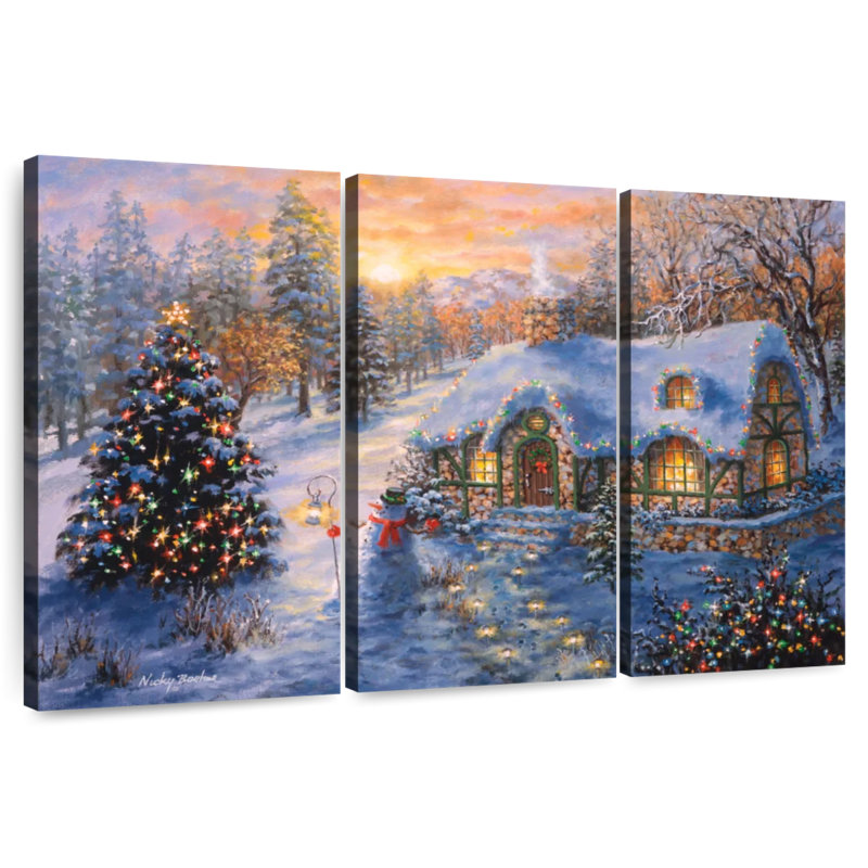 Christmas Cottage I, H 32 po x l 50 po