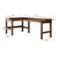 Bureau d'étude de coin en L en bois massif de style Mid-Century moderne avec garde-corps brun foncé-1672279171-1672279197