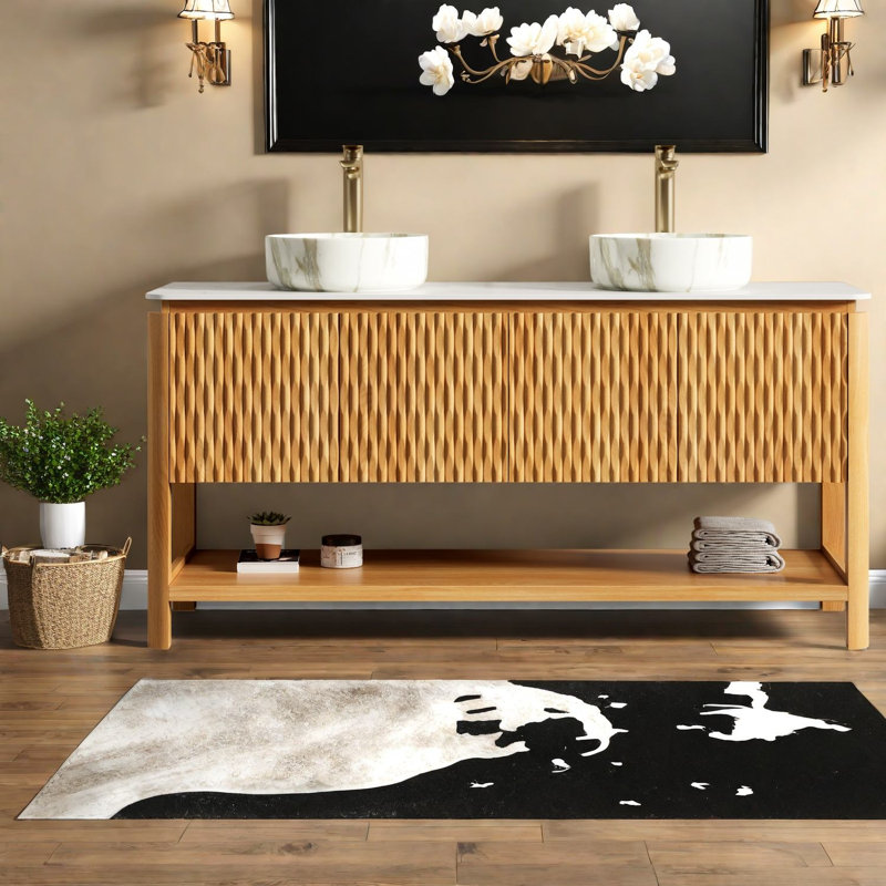 Meubles-lavabos modernes de 152 cm (incluant le meuble et le lavabo) avec rangement