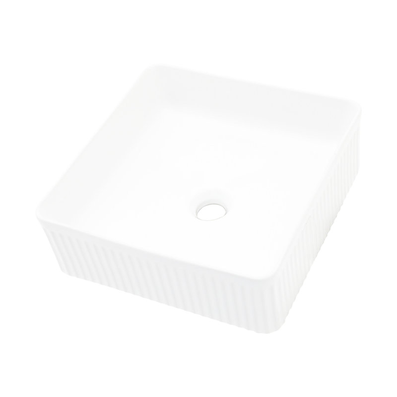 Ceramic Vessel Bathroom Square Sink 15.38"X15.38" - White, Smooth Finish, Modern For Home, Restaurant, Acid Resistance, Restaurant