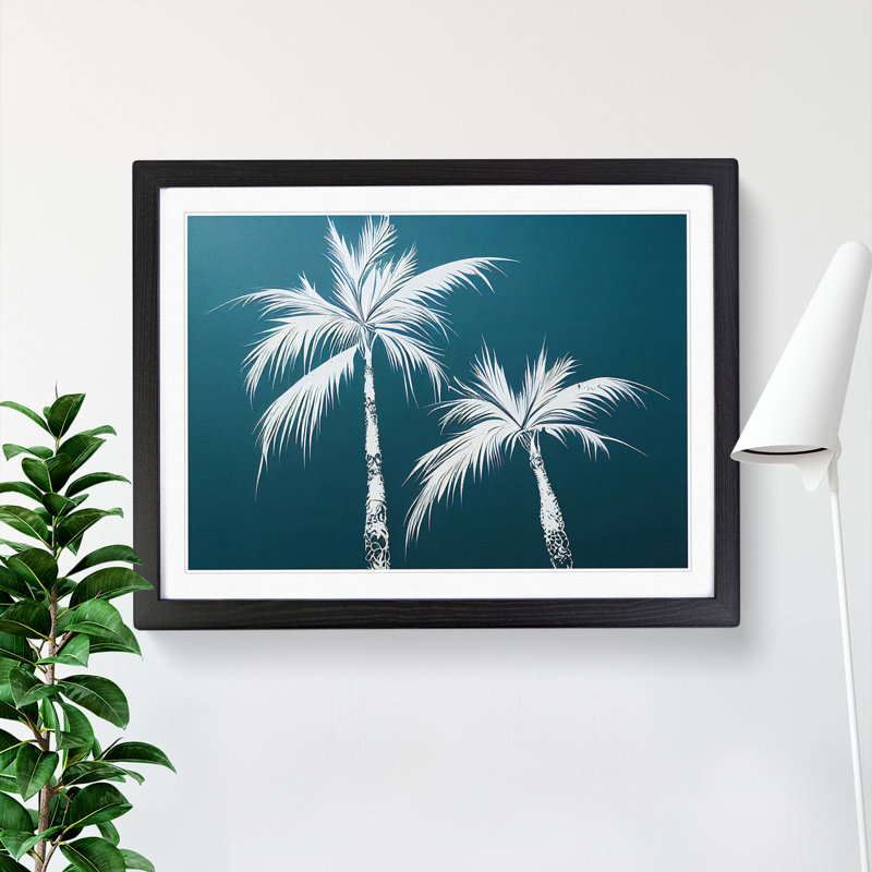 XH1022-6768X Palm Tree Splash Vol.4 - Single Picture Frame Print, Black Framed, 46cm H x 64cm W x 2cm D