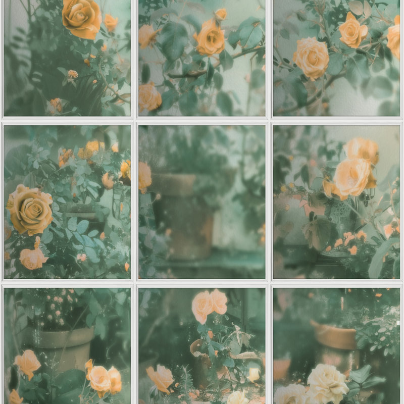Papier peint rose trompe l'œil, Orange