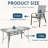 Patio Dining Set For 6, Outdoor Table And Chairs W/1.69?Umbrella Hole, All Weather Patio Furniture Set, 30"X 55" Table And Stackable PVC-coated polyester Chair, For Lawn, Deck (Umbrella Not Included)-1886006089-1886006101