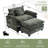 43" Chenille Oversized Accent Chair with Ottoman, Upholstered Lounge Chair-1946336170