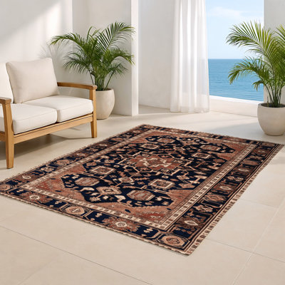 Tapis d'intérieur et d'extérieur brun Persian