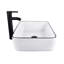 Lavabo vasque rectangulaire en céramique blanc moderne avec robinet