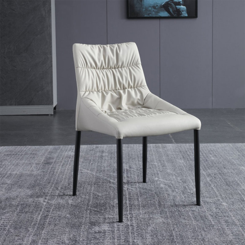Chaise d'appoint à dossier beige uni (ensemble de 2), Beige