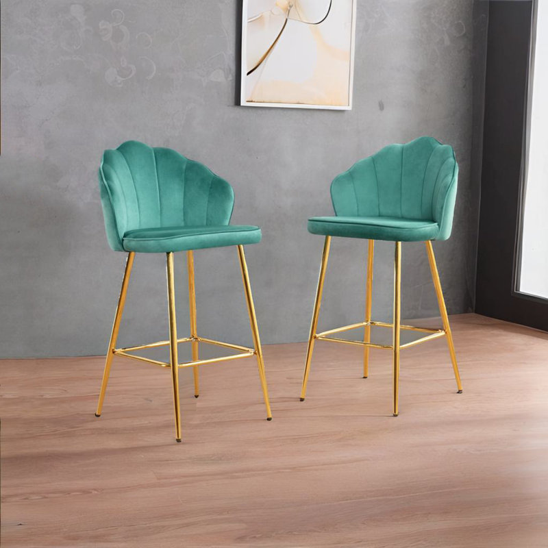 Shell Shape Bar Chair, Green