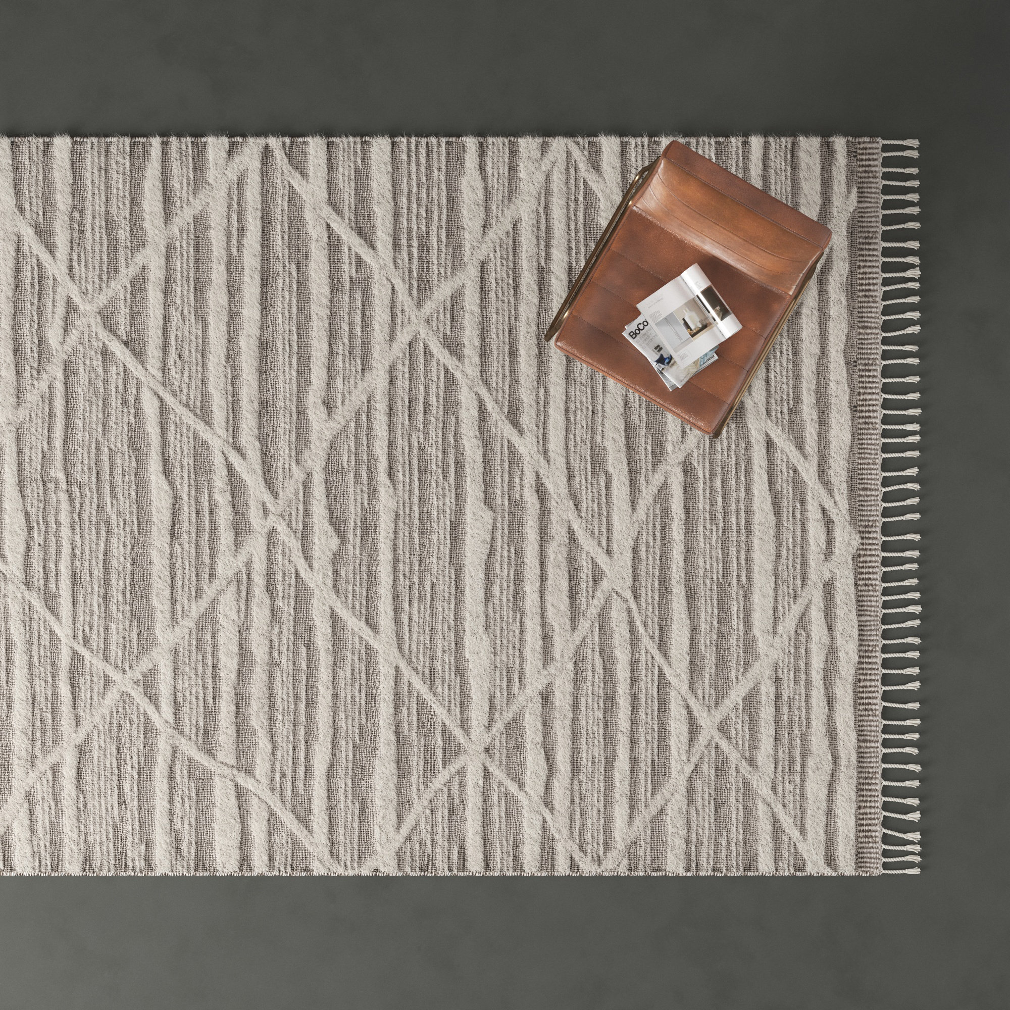 Benjamin Handmade Ivory/Taupe Rug, Rectangle 9'6" x 13'6"