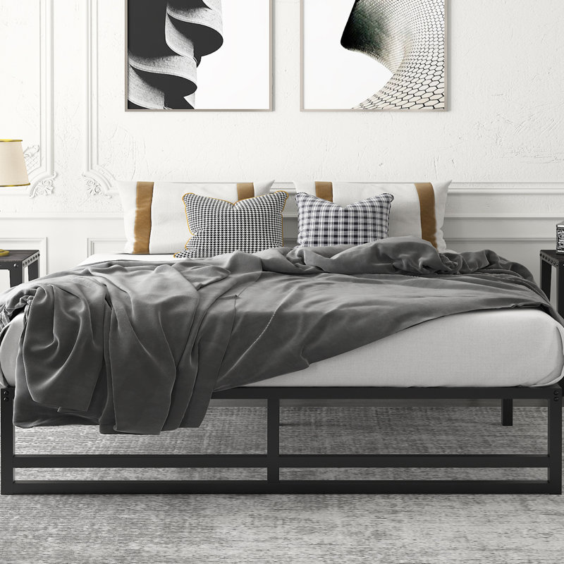 Aula 14'' Metal Platform Bed, King