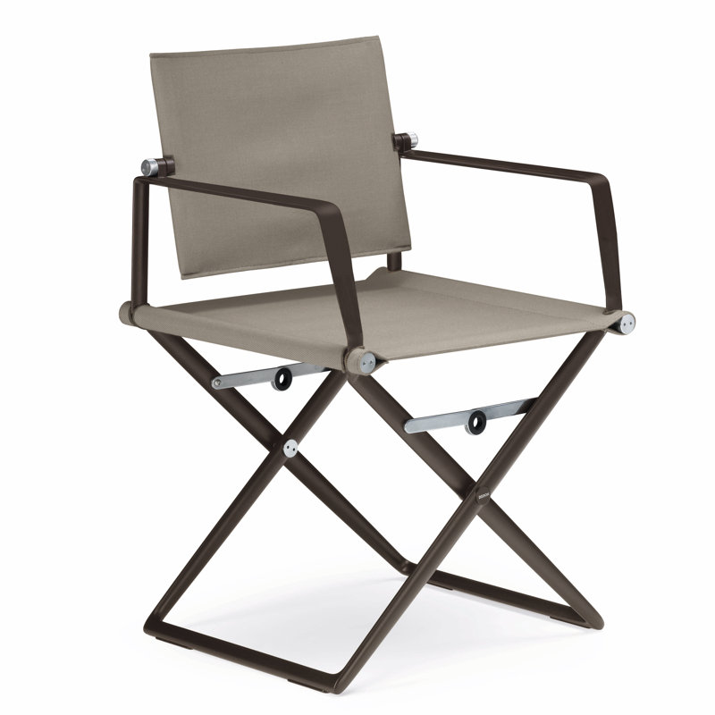 Seax Outdoor Dining Armchair, Sail Taupe, Black Pepper