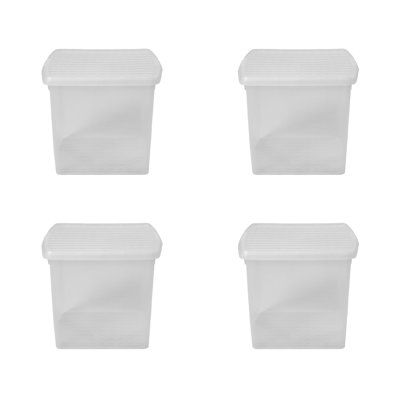 Wham Clip Square Plastic Storage Boxes with Secure Clip Lock Lids Clear/Clear/Clear