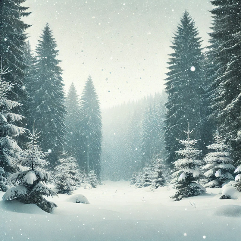 Winter Serenity: Snow-Draped Forest Print Canvas Art, 40" H x 40" W x 1.5" D