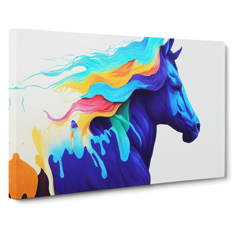 Colourful Horse Vol.2 Abstract - Wrapped Canvas, 50cm H x 76cm W x 3cm D