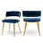 Christal 2 Piece Tufted Velvet Curved Weaved Back with Metal Legs Side Dining Chair Set-1350105840