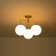 Modern 3 - Light Cluster Opal Glass Globe Semi Flush Mount