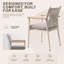 Chaise de patio d'extérieur en aluminium avec coussins (ensemble de 2)