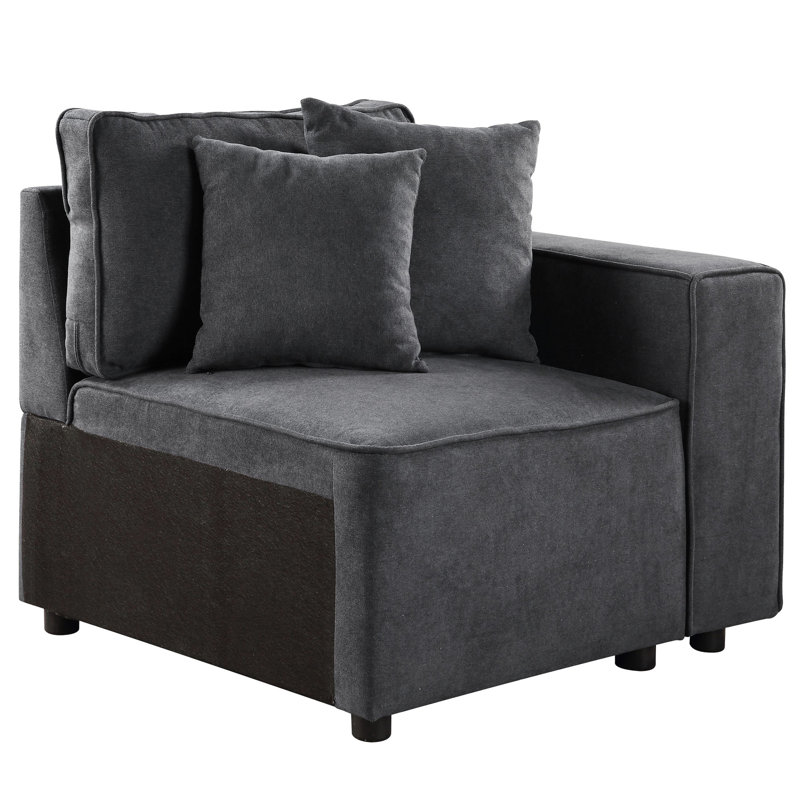 Gris élégant avec dossier compact et réglable de couleur unie moderne