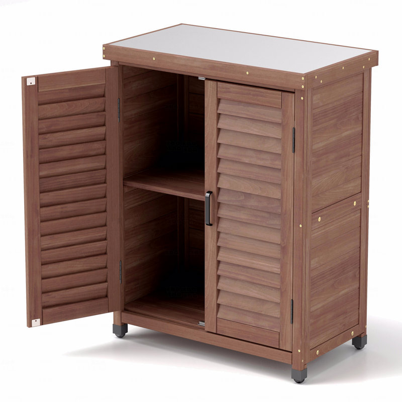 Avec rangement Table basse en métal et banc de rempotage pour l'extérieur