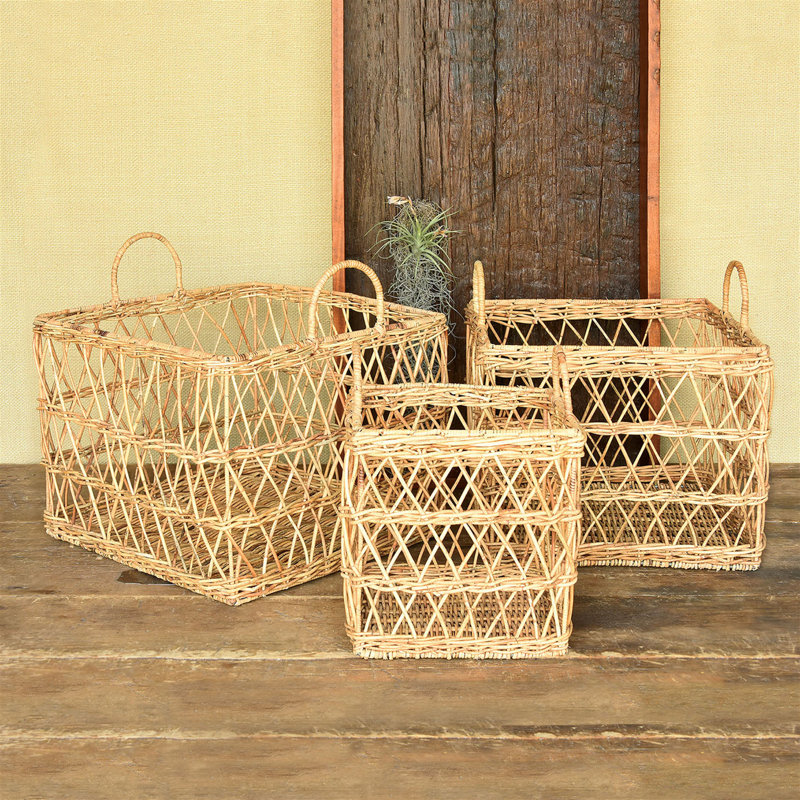 Ensemble de paniers 3 pièces en rotin