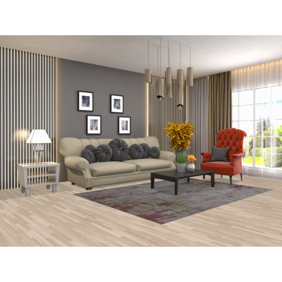Tapis moderne à motif abstrait All-Over 5 x 8