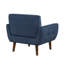 Fauteuil d'appoint bleu marine rembourré en velours avec dossier et dossier capitonné, meubles de salon contemporains, 1 pièce-2075452587