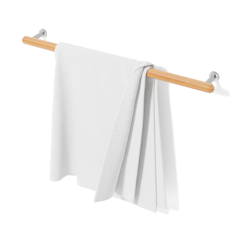 Iklakh 68cm Wood 1 Wall Towel Bar, Bamboo