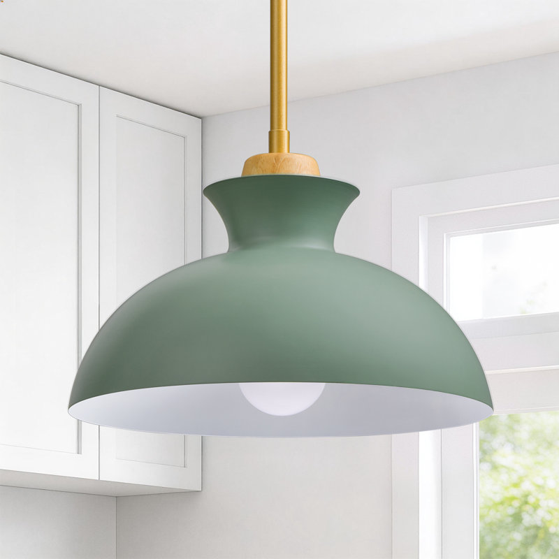 Raih 1- Single Pendant Light With Green Shade