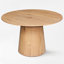 Ensemble de salle à manger 5 pièces avec table à piédestal moderne 46 po et chaises demi-tonneau rembourrées-123843096