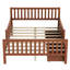 Lit plateforme en bois de noyer pleine grandeur avec garde-corps et deux tiroirs pour le rangement de la chambre à coucher, finition lisse, stabilité à 8 lattes avec les deux tiroirs de rangement latéraux, contreplaqué robuste, sommeil sécuritaire et confortable