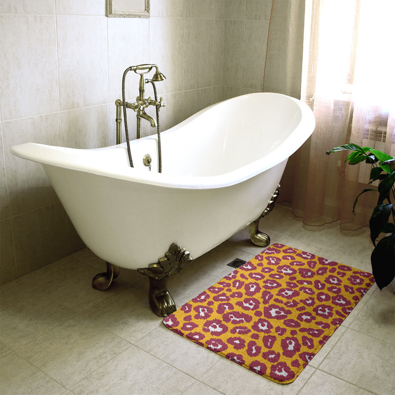 Tapis pour salle de bain Arizona, H 0,5 po x l 21 po x L 34 po, Jaune / blanc / rouge