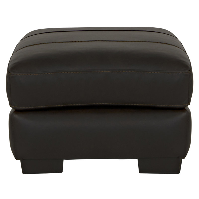 Arieyanna Italian Leather Match Ottoman, Brown Leather Match