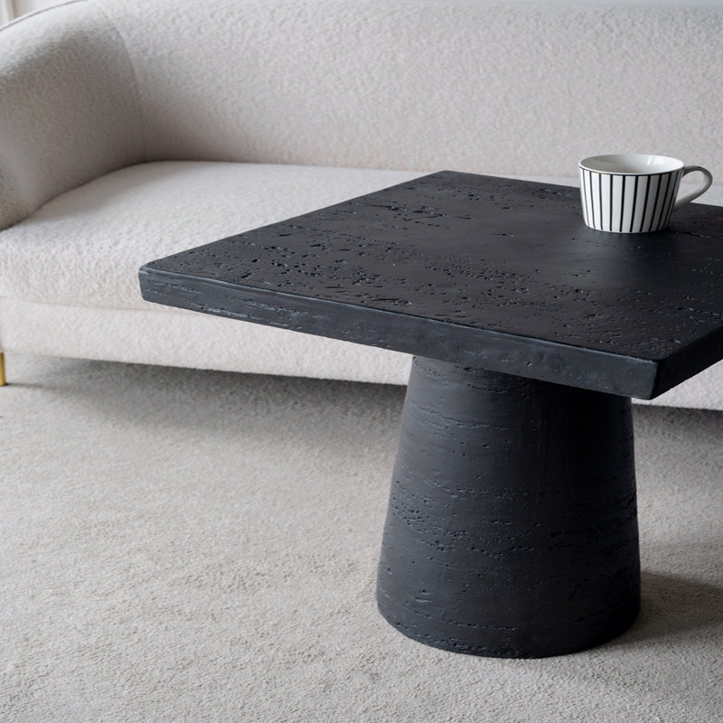 Table d'appoint carrée, avec base piédestal