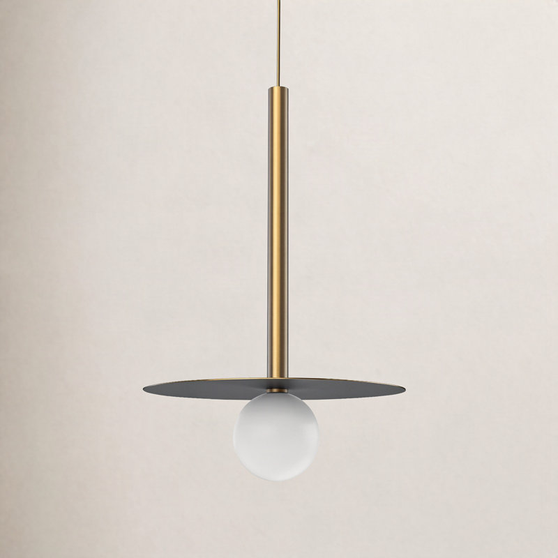 1 - Light LED Pendant, Brushed Gold, Brushed Gold
