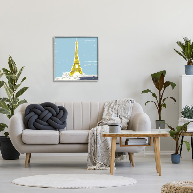 Architecture de la Tour Eiffel, H 24 po x l 24 po x P 1,5 po, Estampe numérique Farmhouse