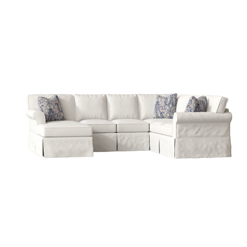 Thames Upholstered U-Shaped Sectional, Peyton Palm, Gilda Ocean, Left Hand Facing